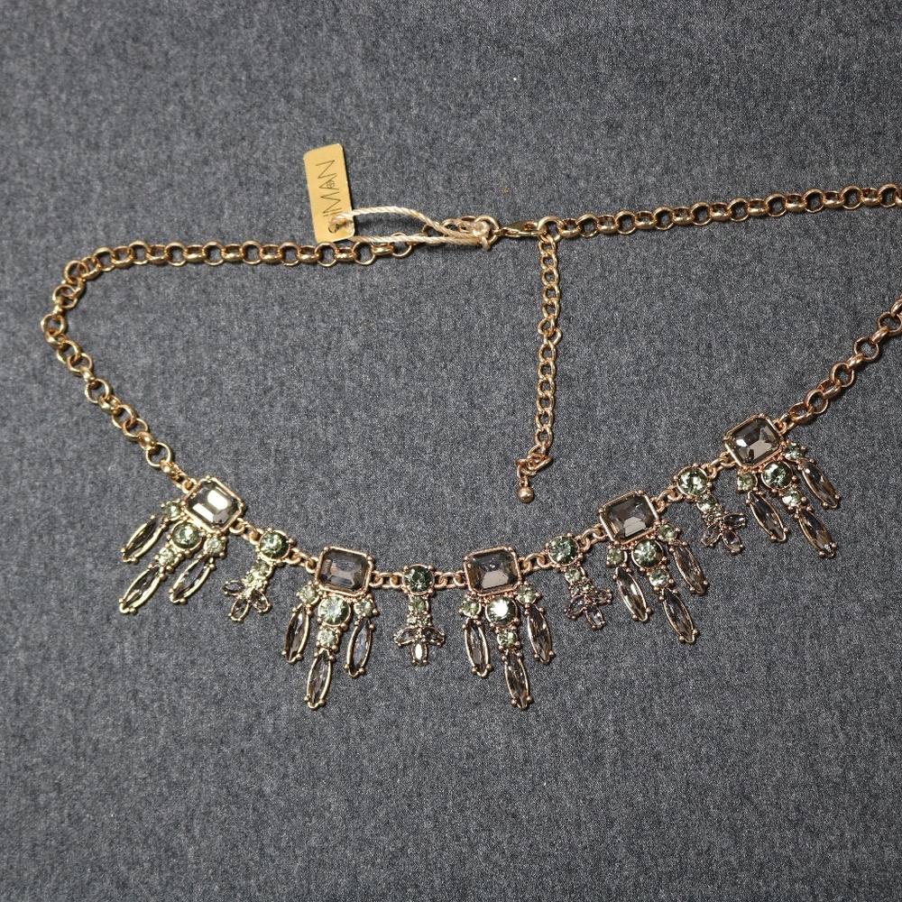 Iman Rhinestone Statement Necklace - image 1